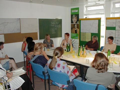 Ute Koczy (Mitte hinten) mit ihren Diskussionsgsten